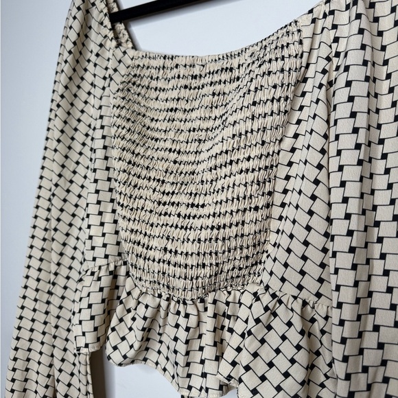 Papaya Black and Cream Checkered Blouse - Picture 7 of 9